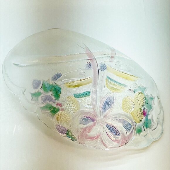 Mikasa Oval Glass Divided Serving Platter "Celebrations" Holiday Bells Japan - Picture 2 of 12